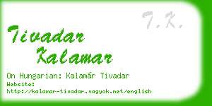 tivadar kalamar business card