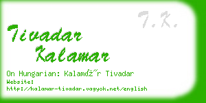 tivadar kalamar business card